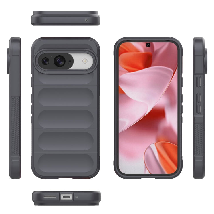 For Google Pixel 9 Pro 5G Magic Shield TPU + Flannel Phone Case(Dark Grey) - Google Cases by buy2fix | Online Shopping UK | buy2fix