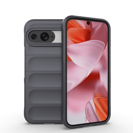 For Google Pixel 9 Pro 5G Magic Shield TPU + Flannel Phone Case(Dark Grey) - Google Cases by buy2fix | Online Shopping UK | buy2fix