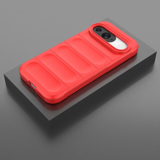 For Google Pixel 9 5G Global Magic Shield TPU + Flannel Phone Case(Red) - Google Cases by buy2fix | Online Shopping UK | buy2fix