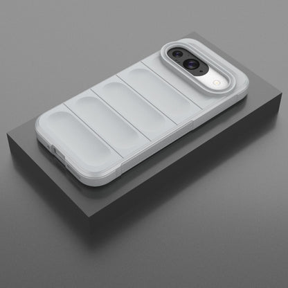 For Google Pixel 9 5G Global Magic Shield TPU + Flannel Phone Case(Grey) - Google Cases by buy2fix | Online Shopping UK | buy2fix