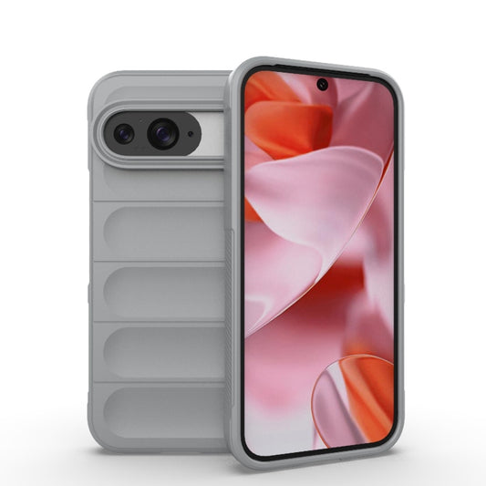 For Google Pixel 9 5G Global Magic Shield TPU + Flannel Phone Case(Grey) - Google Cases by buy2fix | Online Shopping UK | buy2fix
