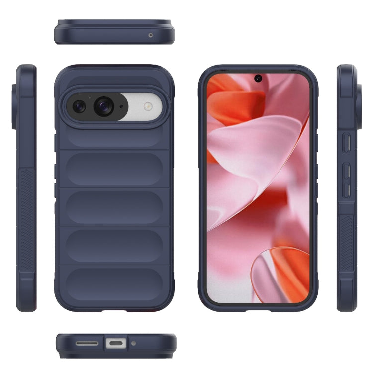 For Google Pixel 9 5G Global Magic Shield TPU + Flannel Phone Case(Dark Blue) - Google Cases by buy2fix | Online Shopping UK | buy2fix