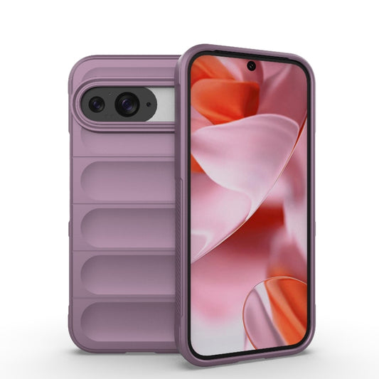 For Google Pixel 9 5G Global Magic Shield TPU + Flannel Phone Case(Purple) - Google Cases by buy2fix | Online Shopping UK | buy2fix