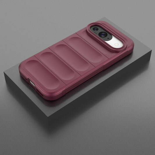 For Google Pixel 9 5G Global Magic Shield TPU + Flannel Phone Case(Wine Red) - Google Cases by buy2fix | Online Shopping UK | buy2fix