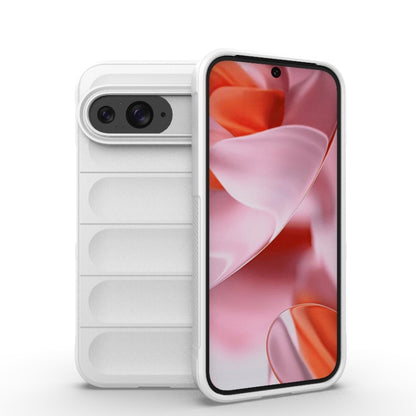 For Google Pixel 9 5G Global Magic Shield TPU + Flannel Phone Case(White) - Google Cases by buy2fix | Online Shopping UK | buy2fix