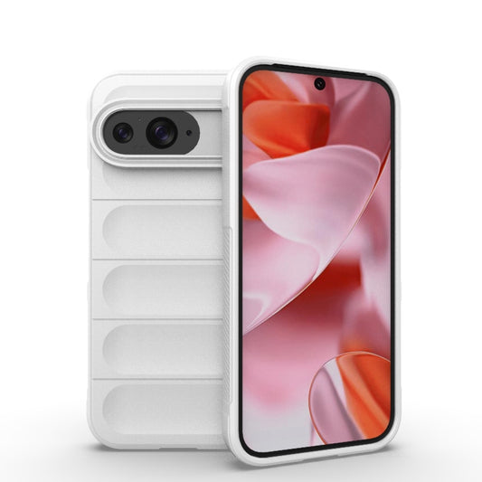 For Google Pixel 9 5G Global Magic Shield TPU + Flannel Phone Case(White) - Google Cases by buy2fix | Online Shopping UK | buy2fix