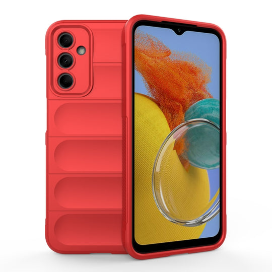 For Samsung Galaxy M14 5G Magic Shield TPU + Flannel Phone Case(Red)