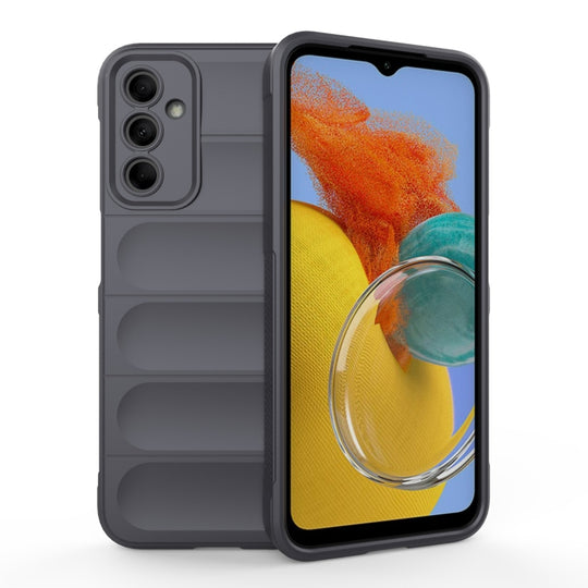 For Samsung Galaxy M14 5G Magic Shield TPU + Flannel Phone Case(Dark Grey)