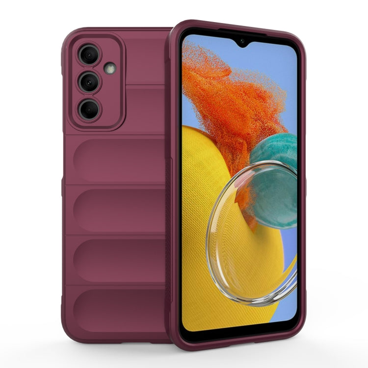 For Samsung Galaxy M14 5G Magic Shield TPU + Flannel Phone Case(Wine Red) by buy2fix