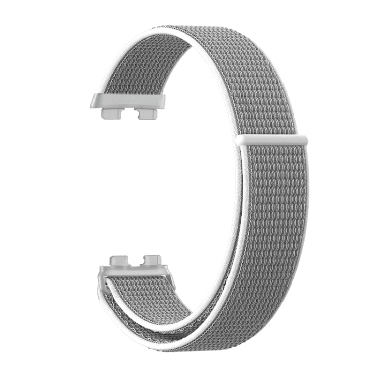 For Huawei Band 8 16mm Woven Nylon Loop Watch Band(Grey White) by buy2fix
