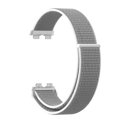 For Huawei Band 8 16mm Woven Nylon Loop Watch Band(Grey White) by buy2fix