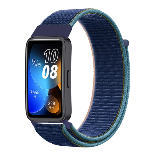 For Huawei Band 8 16mm Woven Nylon Loop Watch Band(Dark Army Blue) by buy2fix