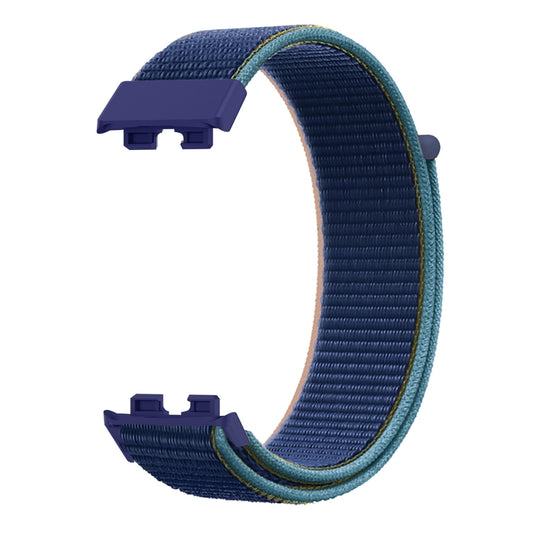 For Huawei Band 8 16mm Woven Nylon Loop Watch Band(Dark Army Blue) by buy2fix