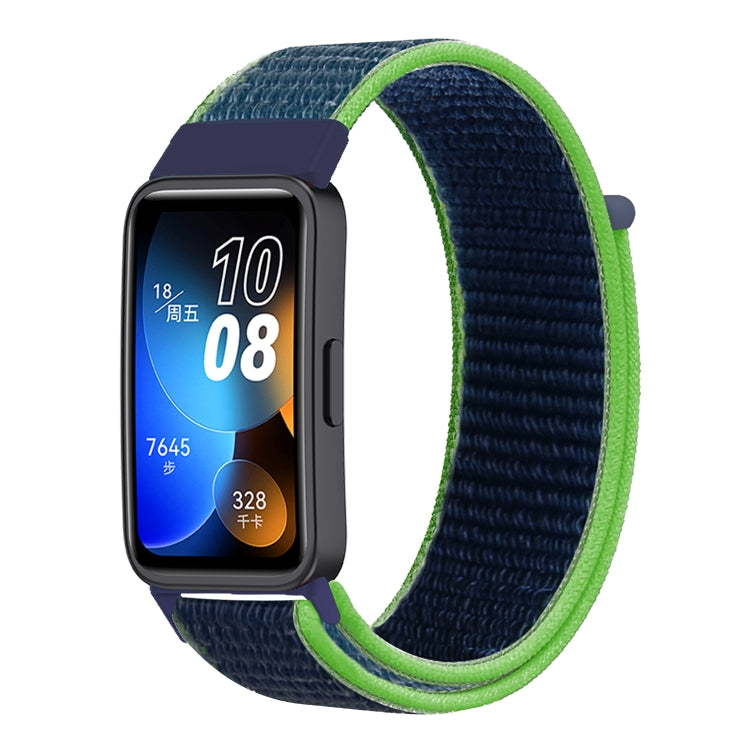 For Huawei Band 8 16mm Woven Nylon Loop Watch Band(Lime Green) by buy2fix