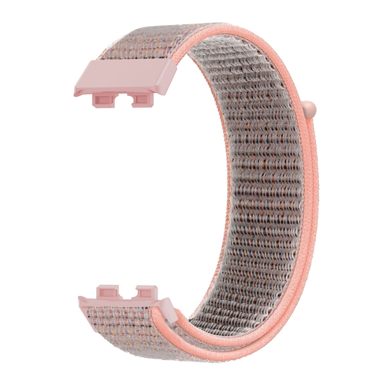 For Huawei Band 8 16mm Woven Nylon Loop Watch Band(Pinkish Color) by buy2fix