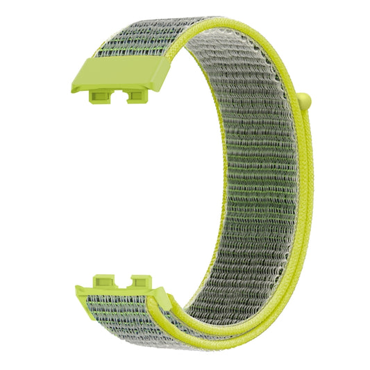 For Huawei Band 8 16mm Woven Nylon Loop Watch Band(Bright Yellow) by buy2fix