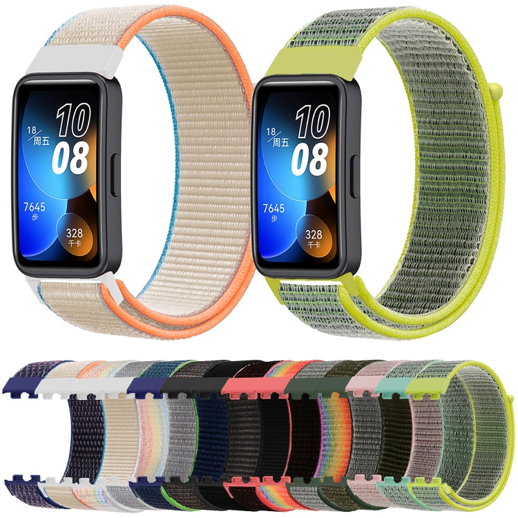 For Huawei Band 8 16mm Woven Nylon Loop Watch Band(Lime Green) by buy2fix