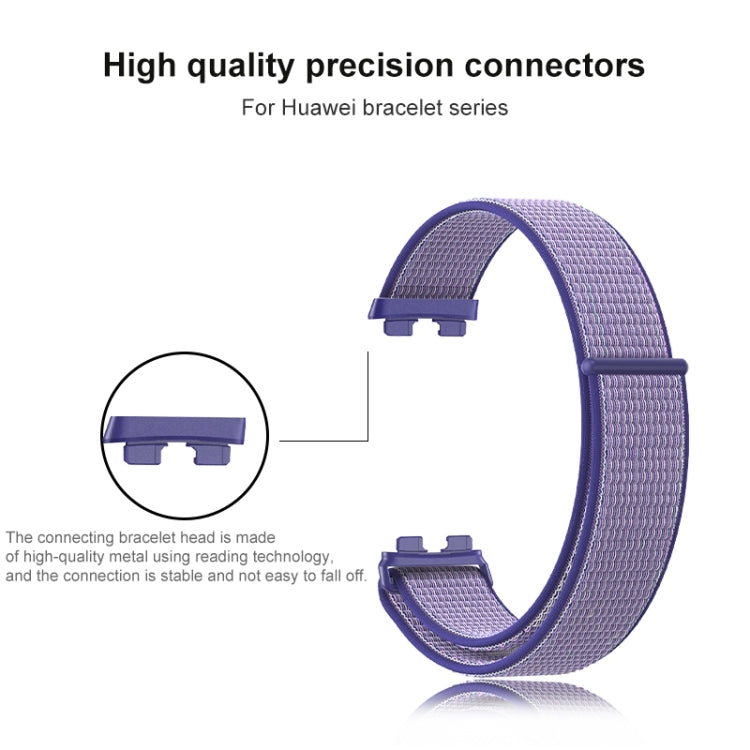 For Huawei Band 8 16mm Woven Nylon Loop Watch Band(Dark Army Blue) by buy2fix