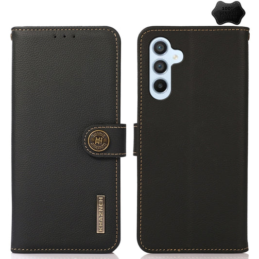 For Samsung Galaxy M54 5G KHAZNEH Custer Genuine Leather RFID Phone Case(Black) - Galaxy Phone Cases by buy2fix | Online Shopping UK | buy2fix