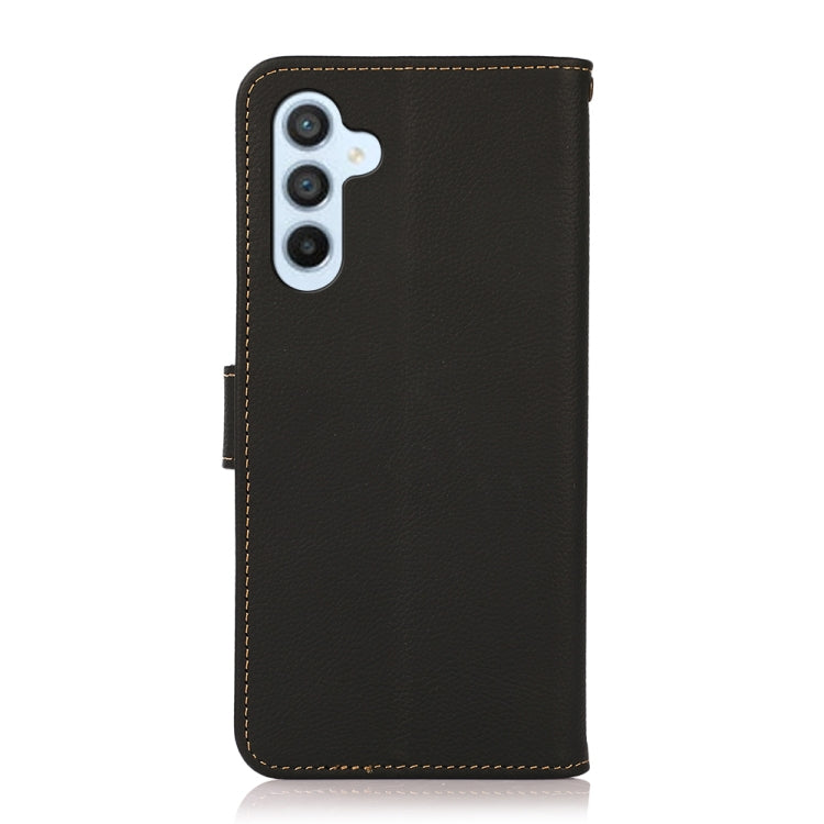 For Samsung Galaxy M54 5G KHAZNEH Custer Genuine Leather RFID Phone Case(Black) - Galaxy Phone Cases by buy2fix | Online Shopping UK | buy2fix