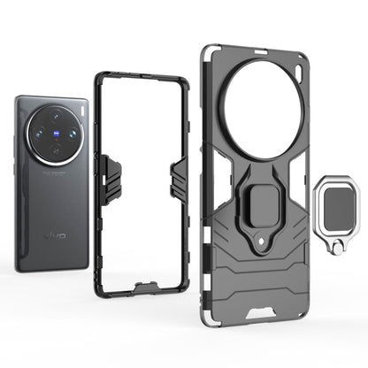 For vivo X100 Pro 5G Magnetic Ring Holder PC + TPU Phone Case(Black) - vivo Cases by buy2fix | Online Shopping UK | buy2fix