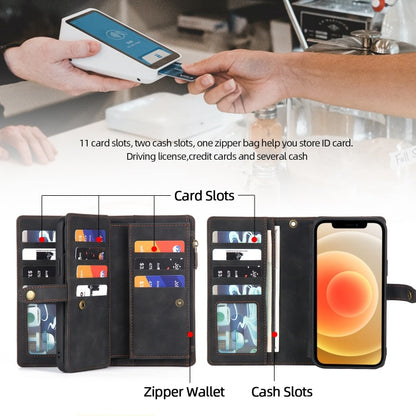 For iPhone X / XS Zipper Wallet Magnetic Detachable Leather Phone Case(Black) by buy2fix