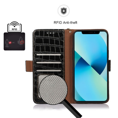 For Samsung Galaxy Xcover 7 Crocodile Top Layer Cowhide Leather Phone Case(Black) - Galaxy Phone Cases by buy2fix | Online Shopping UK | buy2fix