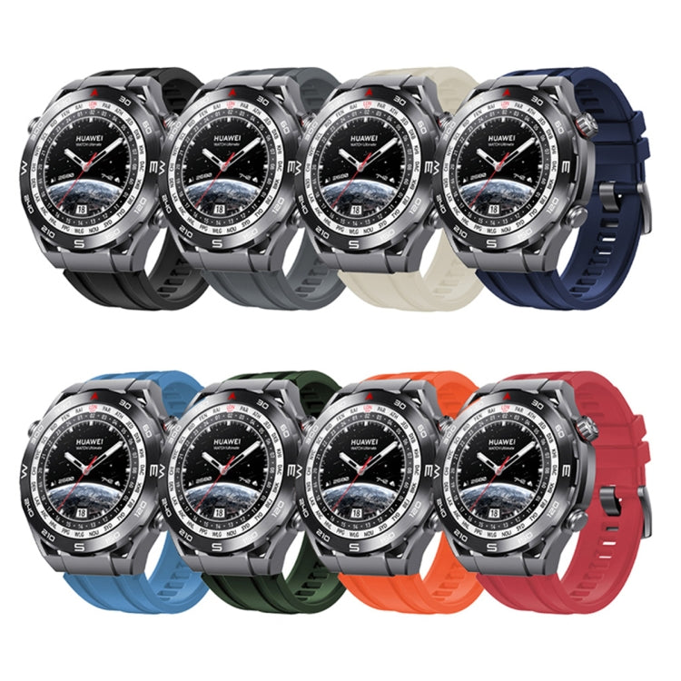 2pcs Regular Style For Huawei Watch Ultimate Silicone Replacement Watch Band(Navy Blue) by buy2fix