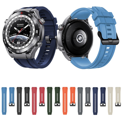2pcs Regular Style For Huawei Watch Ultimate Silicone Replacement Watch Band(Navy Blue) by buy2fix