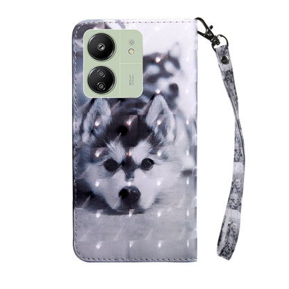 For Xiaomi Redmi 13C 3D Painted Pattern Leather Phone Case(Husky) by buy2fix