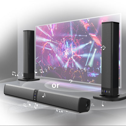 BS-36 20W Multi-Function 3D Stereo Surround Bluetooth Speaker Subwoofer Soundbar(Black) - Desktop Speaker by buy2fix | Online Shopping UK | buy2fix