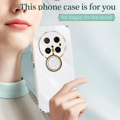 For Huawei Mate 70 Pro / 70 Pro+ XINLI Straight Edge 6D Electroplate TPU Phone Case with Ring Holder(Celestial Blue) - Huawei Cases by XINLI | Online Shopping UK | buy2fix