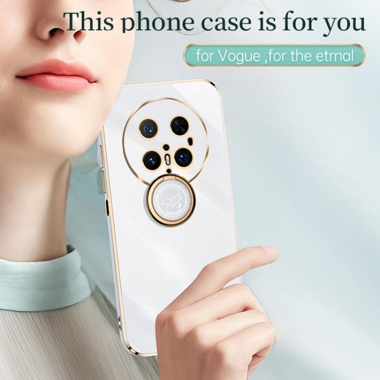 For Huawei Mate 70 Pro / 70 Pro+ XINLI Straight Edge 6D Electroplate TPU Phone Case with Ring Holder(Hawthorn Red) - Huawei Cases by XINLI | Online Shopping UK | buy2fix