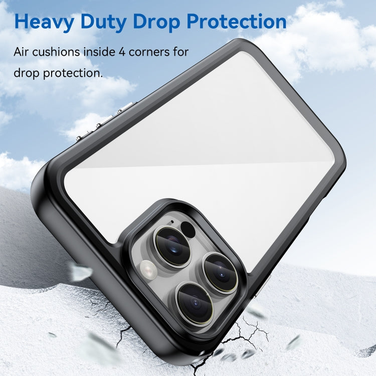 For iPhone 16 Pro Max Colorful Series Acrylic + TPU Phone Case(Black) by buy2fix