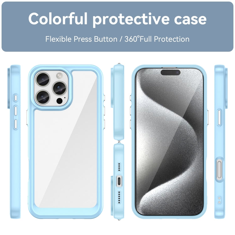 For iPhone 16 Pro Max Colorful Series Acrylic + TPU Phone Case(Blue) by buy2fix