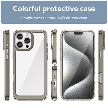 For iPhone 16 Pro Max Colorful Series Acrylic + TPU Phone Case(Transparent Grey) by buy2fix