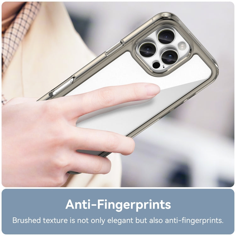 For iPhone 16 Pro Max Colorful Series Acrylic + TPU Phone Case(Transparent Grey) by buy2fix