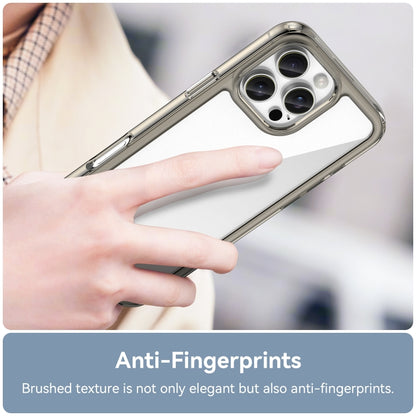 For iPhone 16 Pro Max Colorful Series Acrylic + TPU Phone Case(Transparent Grey) by buy2fix