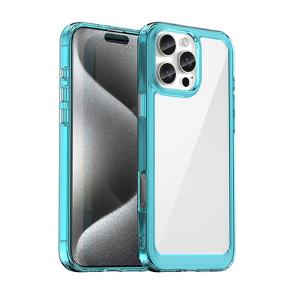 For iPhone 16 Pro Max Colorful Series Acrylic + TPU Phone Case(Transparent Blue) by buy2fix