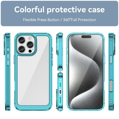 For iPhone 16 Pro Max Colorful Series Acrylic + TPU Phone Case(Transparent Blue) by buy2fix