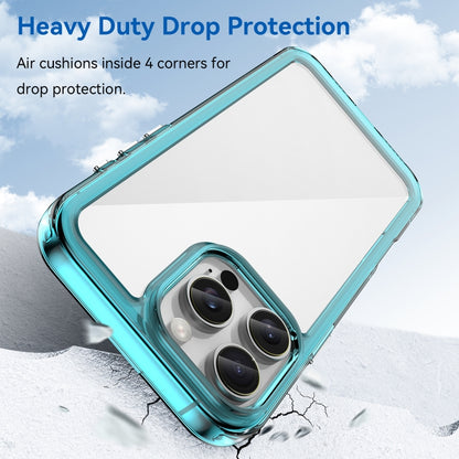 For iPhone 16 Pro Max Colorful Series Acrylic + TPU Phone Case(Transparent Blue) by buy2fix