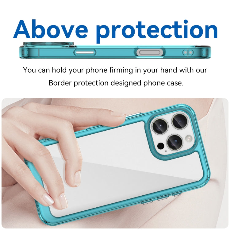 For iPhone 16 Pro Max Colorful Series Acrylic + TPU Phone Case(Transparent Blue) by buy2fix