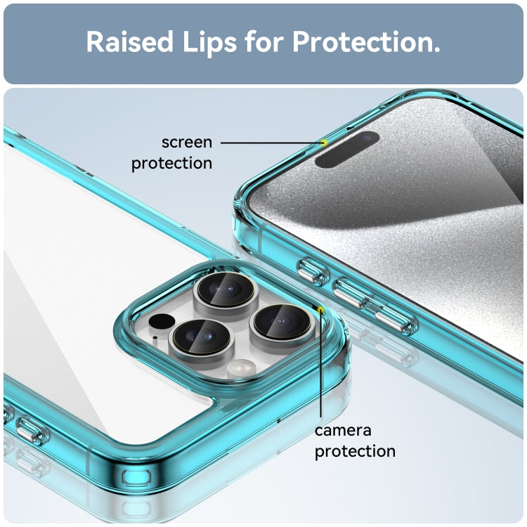 For iPhone 16 Pro Max Colorful Series Acrylic + TPU Phone Case(Transparent Blue) by buy2fix