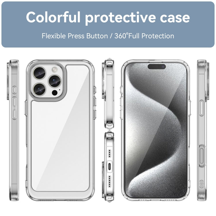 For iPhone 16 Pro Max Colorful Series Acrylic + TPU Phone Case(Transparent) by buy2fix