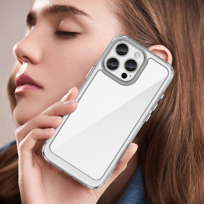 For iPhone 16 Pro Max Colorful Series Acrylic + TPU Phone Case(Transparent) by buy2fix