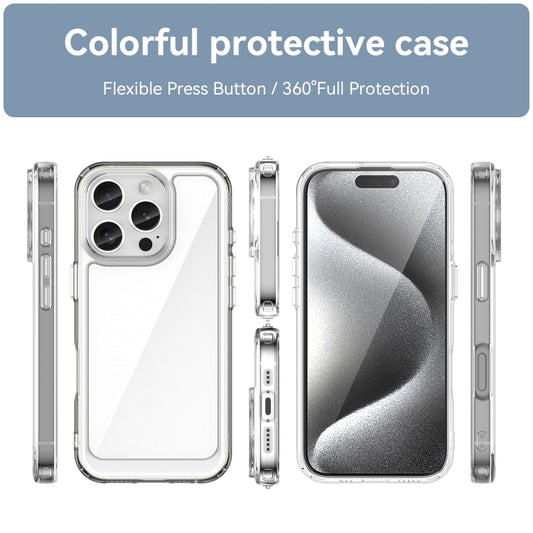 For iPhone 16 Pro Colorful Series Acrylic + TPU Phone Case(Transparent) by buy2fix