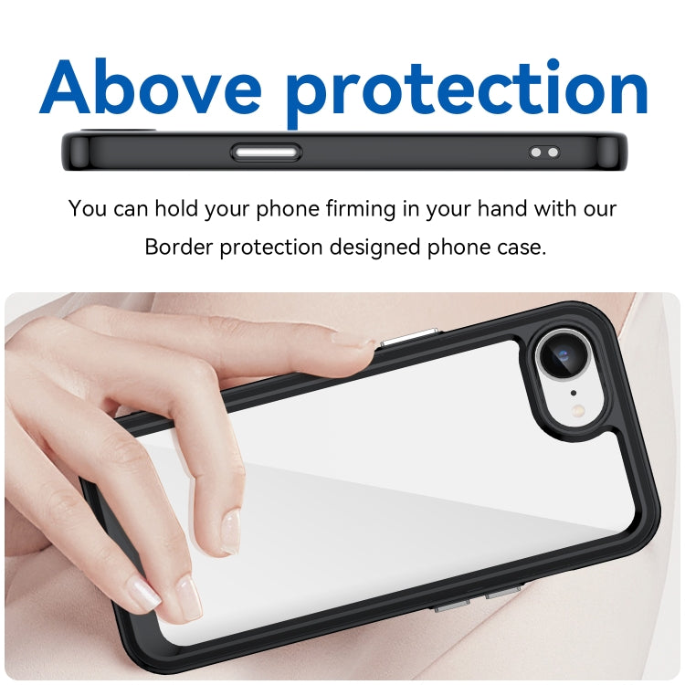 For iPhone 16e Colorful Series Acrylic + TPU Phone Case(Black) by buy2fix