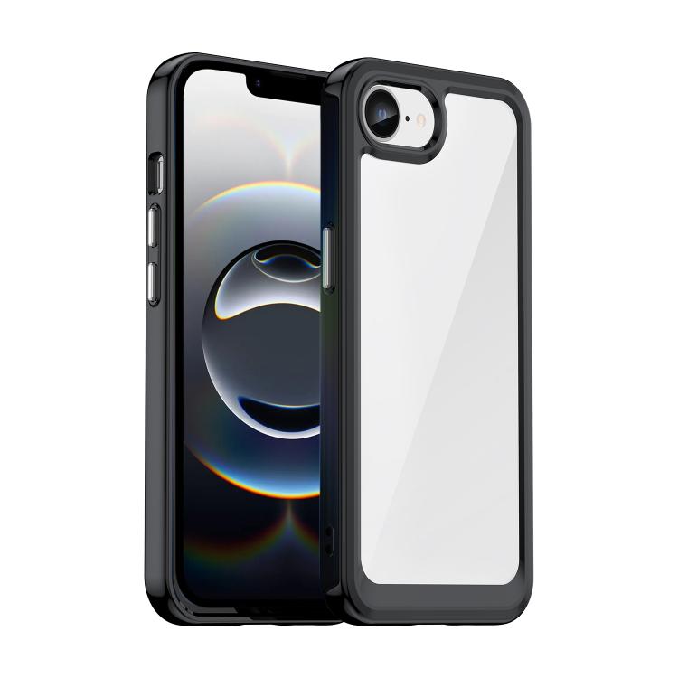 For iPhone 16e Colorful Series Acrylic + TPU Phone Case(Black) by buy2fix