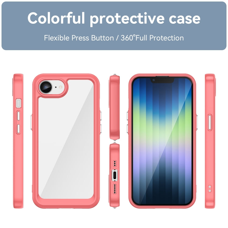 For iPhone 16e Colorful Series Acrylic + TPU Phone Case(Red) by buy2fix