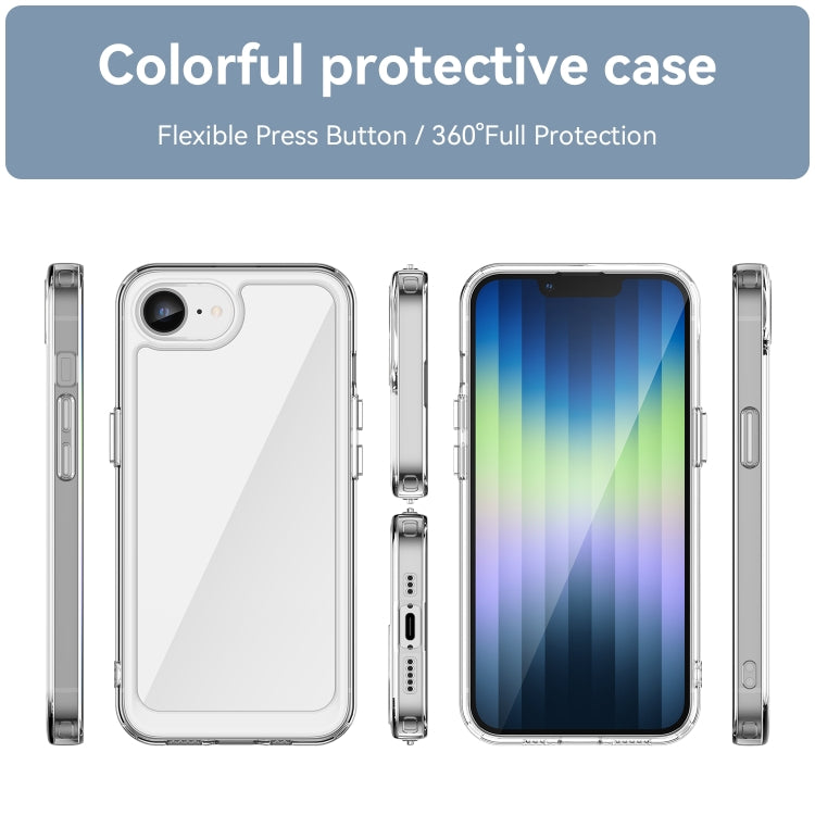 For iPhone 16e Colorful Series Acrylic + TPU Phone Case(Transparent) by buy2fix